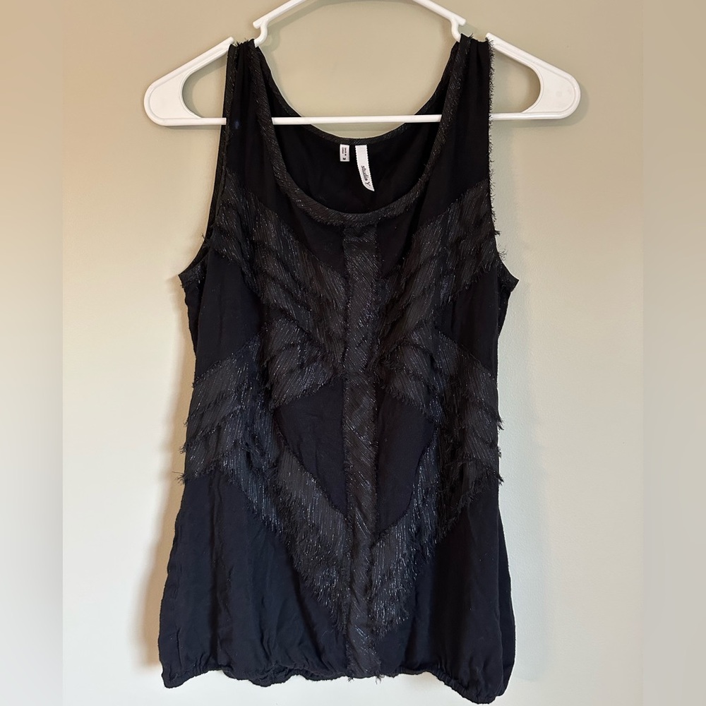 Studio Y Black Textured Tank Top